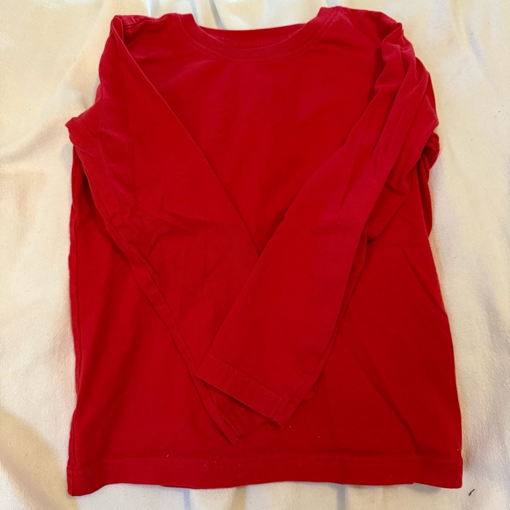 Primary Vibrant Red Long Sleeve Kids Tee